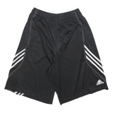 ADIDAS Mens Black Sports Casual Polyester Shorts M W28 Elastic Waistband