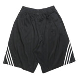 ADIDAS Mens Black Sports Casual Polyester Shorts M W28 Elastic Waistband