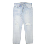 LEVI'S 501CT Mens Jeans Blue Slim Straight Denim Light W32 L27 Button Closure