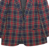 FUNDAMENTAL THINGS Womens Blue & Red Check Wool Blend Jacket UK 14 Button