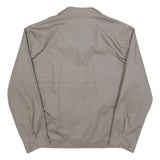 Mens Beige Cotton Blend Zip Front Jacket L Plain Lightweight Casual Outerwear