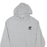 LOTTO Mens Grey Pullover Hoodie M Cotton Blend Hooded Sweatshirt