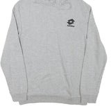 LOTTO Mens Grey Pullover Hoodie M Cotton Blend Hooded Sweatshirt