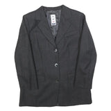 NEW PENNY Womens Grey Button Wool Jacket S Woven Classic Tailored