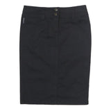 ARMANI JEANS Womens Black Pencil Knee Length Cotton Skirt UK 10 Classic Elegant