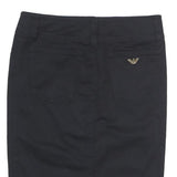 ARMANI JEANS Womens Black Pencil Knee Length Cotton Skirt UK 10 Classic Elegant