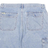 Mens Light Blue Denim Cargo Shorts XL W34 Casual Cotton Blend Pockets