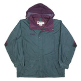 COLUMBIA Mens Green & Purple Outdoor Jacket L Polyester Lightweight Zip