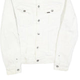 LEE Womens White Cotton Denim Jacket M Button Plain Casual Classic Fit