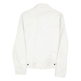 LEE Womens White Cotton Denim Jacket M Button Plain Casual Classic Fit