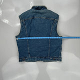 80S Made In USA Levis Sherpa Lined Denim Vest - Medium Blue Denim