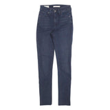 LEVI'S 721 Womens Jeans Blue Slim Skinny Denim W25 L29 Stretch Mid Rise Zip
