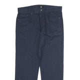 CALVIN KLEIN Mens Cotton Blend Navy Slim Straight Trousers W30 L30 Classic Zip