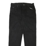 WRANGLER Mens Jeans Black Regular Straight Denim W38 L33 Zip Closure