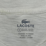 Original Brand Lacoste Graphic T-Shirt - XL White Cotton Blend