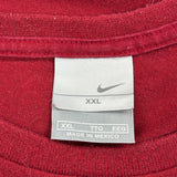 Nike Long Sleeve T-Shirt - 2XL Red Cotton