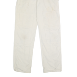DICKIES Mens Cotton White Relaxed Straight Trousers W34 L34 Workwear Casual