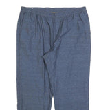 Womens Relaxed Linen Blend Blue Straight Leg Trousers W40 L30 Comfortable Casual
