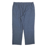 Womens Relaxed Linen Blend Blue Straight Leg Trousers W40 L30 Comfortable Casual