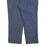 Womens Relaxed Linen Blend Blue Straight Leg Trousers W40 L30 Comfortable Casual