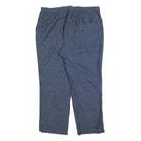 Womens Relaxed Linen Blend Blue Straight Leg Trousers W40 L30 Comfortable Casual