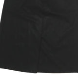 Womens Black Plain Cotton Blend Straight Knee Length Skirt M Classic Office Wear