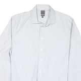 CALVIN KLEIN Mens White Plain Shirt L Classic Fit Button Collar Long Sleeve