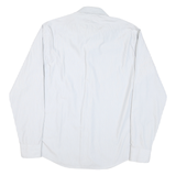 CALVIN KLEIN Mens White Plain Shirt L Classic Fit Button Collar Long Sleeve