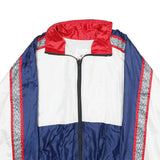 MASTER AND THE DISCIPLES Mens Navy & White Retro Nylon Jacket S Zip Casual