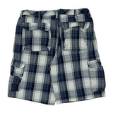 Wrangler Checked Cargo Shorts - 36W 11L Blue Cotton