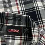 Dickies Checked Short Sleeve Shirt - Large Black Cotton Blend