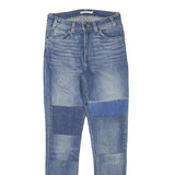 LEVI'S Womens Blue Slim Skinny Denim Jeans W27 L30 Patchwork Cotton Blend Zip