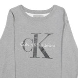 CALVIN KLEIN JEANS Womens Grey Sweatshirt Crew Neck XS Cotton Pullover Logo