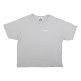 CHAMPION Mens Grey Crew Neck Short Sleeve T-Shirt 2XL Cotton Blend Classic Fit