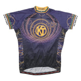 JAKROO Mens Blue Cycling Club T-Shirt L Short Sleeve Crew Neck Polyester Sports