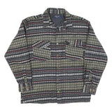 CORBATI Mens Black Beige Wool Blend Patterned Shirt XL Stylish Button Closure