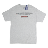 CHAMPION Mens Grey California University Grandparent Graphic T-Shirt L Short