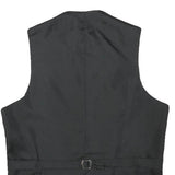 Mens Black Classic Vest XS Polyester Button Jacket Plain Formal Waistcoat
