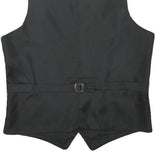 Mens Black Classic Vest XS Polyester Button Jacket Plain Formal Waistcoat