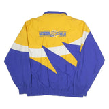 BAW Mens Blue & Yellow Colourblock Bomber Jacket M Polyester Zip Casual