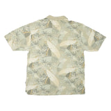 MONTEGO MON Mens Beige Green Floral Short Sleeve Polo Shirt L Cotton Blend