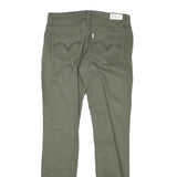 LEVI'S Womens Cotton Blend Slim Green Trousers W30 L30 Casual Zip Closure