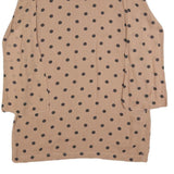 GANNI Womens Beige & Black Polka Dot Day Dress Viscose Long Sleeve Midi M