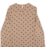 GANNI Womens Beige & Black Polka Dot Day Dress Viscose Long Sleeve Midi M