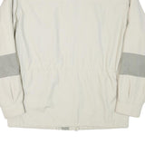 Mens Beige & Grey Cotton Blend Button Jacket L Plain Casual Lightweight