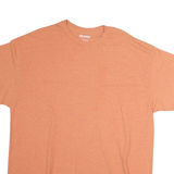 GILDAN Mens Orange T-Shirt XL Short Sleeve Crew Neck Plain Cotton Casual