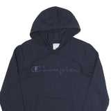 CHAMPION Mens Navy Pullover Hoodie S Cotton Blend Casual Logo Sweatshirt