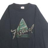 CLUB Mens Black Festival Of Trees Crew Neck M Cotton Blend Sweatshirt