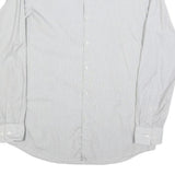 HUGO BOSS Mens White Cotton Blend Shirt L Classic Button Collar Long Sleeve