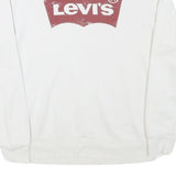 LEVI'S Mens White S Crew Neck Cotton Blend Pullover Sweatshirt